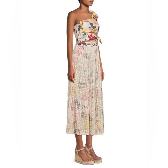 NWT PATBO Hibiscus One Shoulder Lace Dress XS - Picture 8 of 11